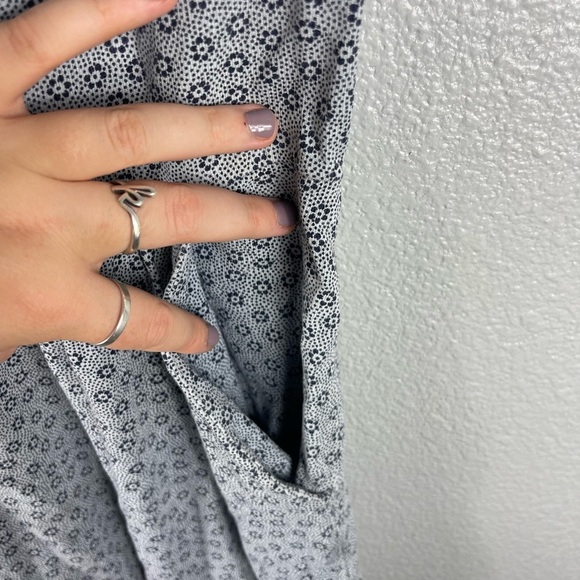 Boden Phoebe Blue/Grey Ditsy Floral Dress MIDI Women’s 8L Pockets Short Sleeve - Picture 6 of 8